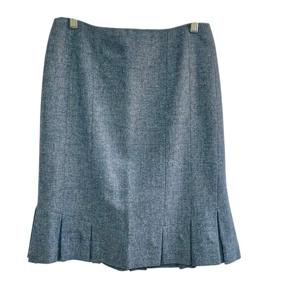Talbots 100% Wool Blue Pleated Lined A-Line Skirt Preppy Office Size 2 Petite - Picture 12 of 12